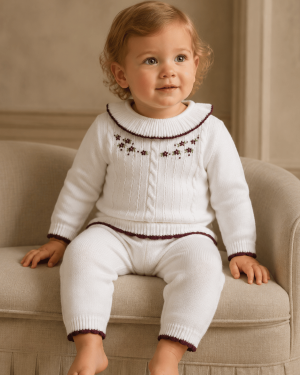 Girls Ivory Knitted 2 Piece Set