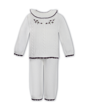 Girls Ivory Knitted 2 Piece Set