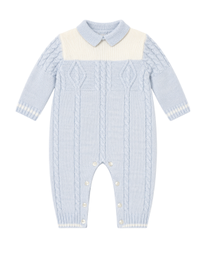 Baby Boys Knitted Blue All In One