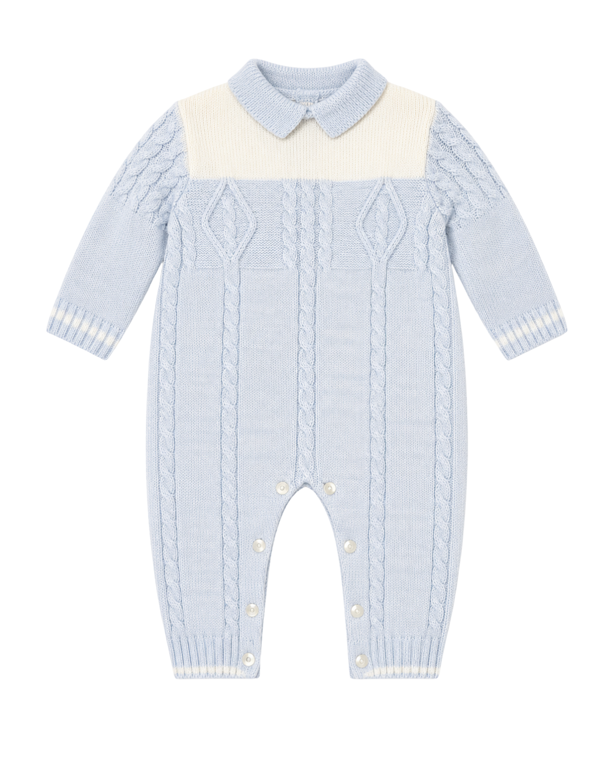 Baby Boys Knitted Blue All In One
