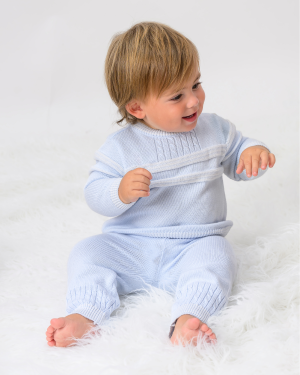 Boys Blue Knitted 2 Piece Set