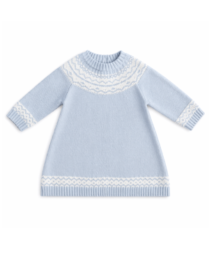Girls Pink Fair Isle Knitted Dress