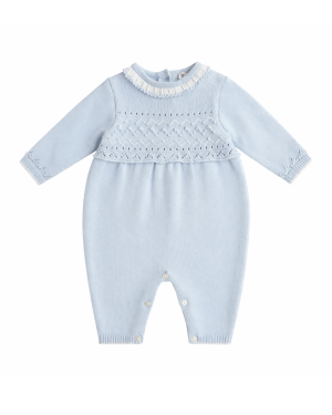 Baby Girls Blue Knitted All In One