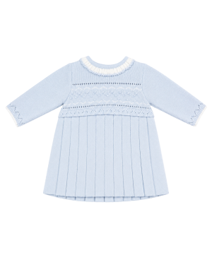 Girls Powder Blue Knitted Dress