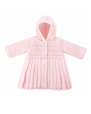Girls Pink Knitted Coat