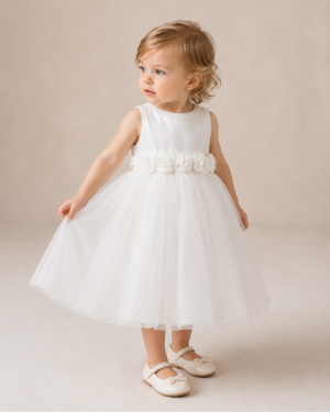 Girls Ivory Tulle Occasion Dress
