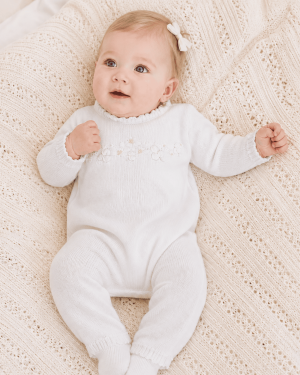 Girls Ivory Cotton All In One