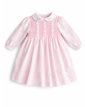 Girls Pink Smocked Dress