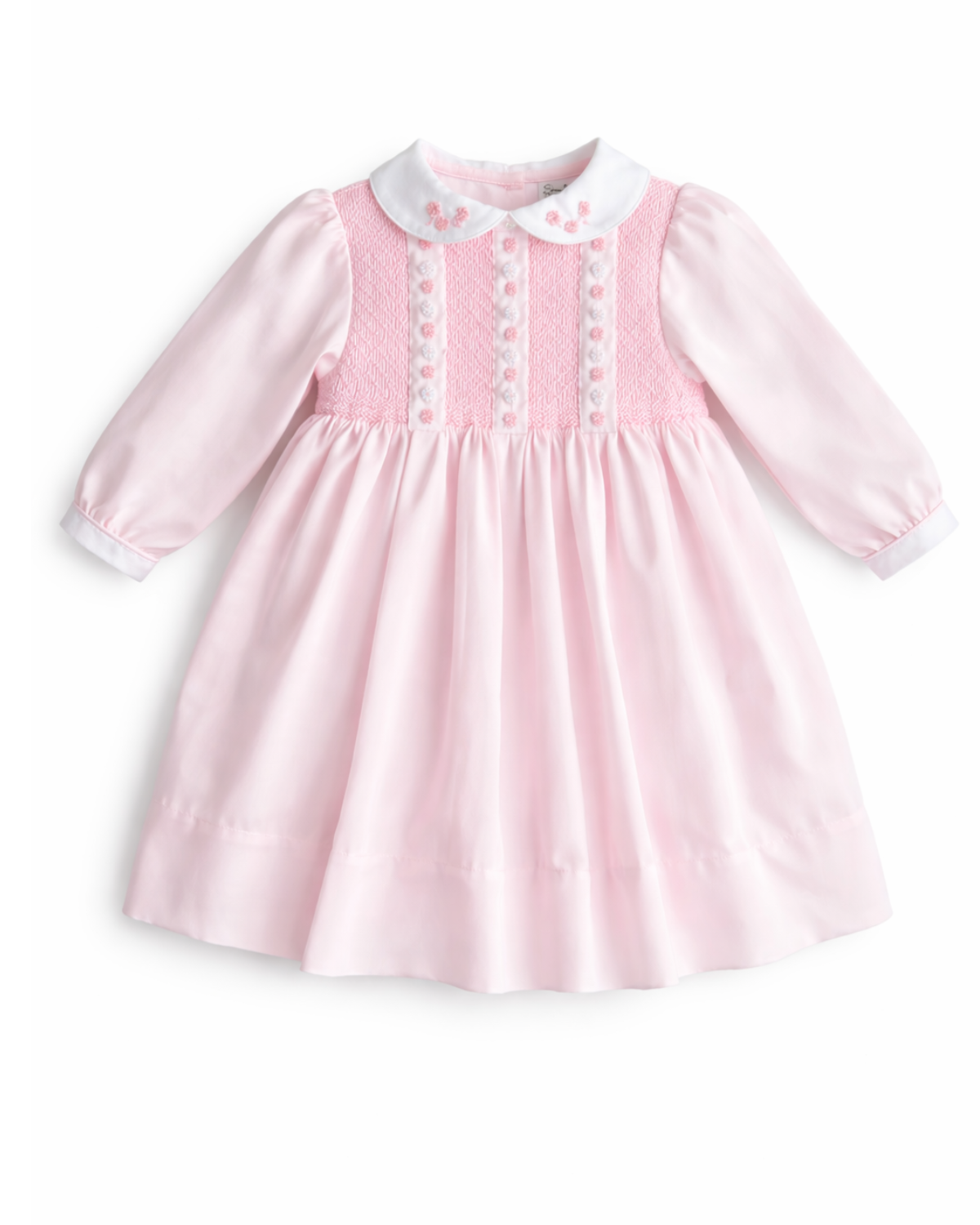 Girls Pink Smocked Dress