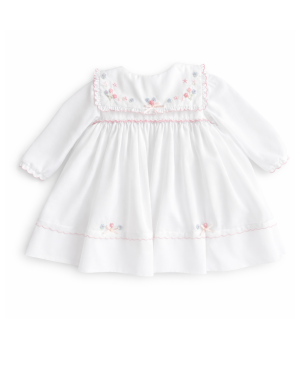 Girls White Hand-Embroidered Dress