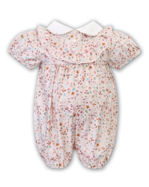 Baby Girls Floral Peach Bubble