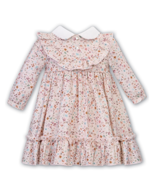 Girls Peach Floral Dress