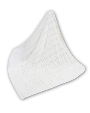 Ivory Pointelle Knitted Baby Blanket