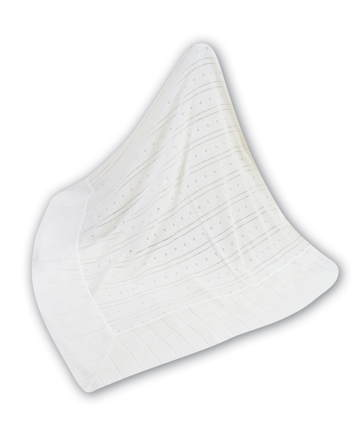 Ivory Pointelle Knitted Baby Blanket